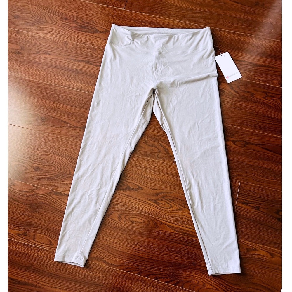Leggings Depot Light Grey High Waisted Opaque 4-Way Stretch Leggings 1X Womens - Picture 3 of 9